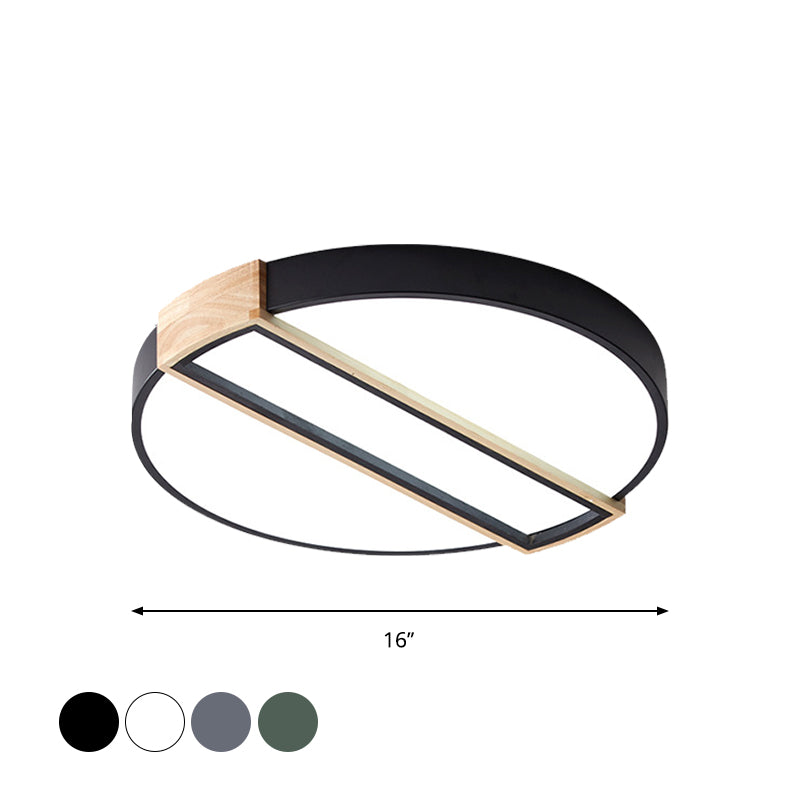 16’/19.5’ Nordic Led Flushmount Ceiling Light - White/Grey/Green Round Acrylic Shade