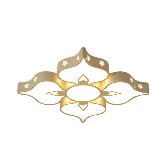 Led Flush Mount Light: White Blossom Ceiling Lamp For Living Room And Kids’ Spaces