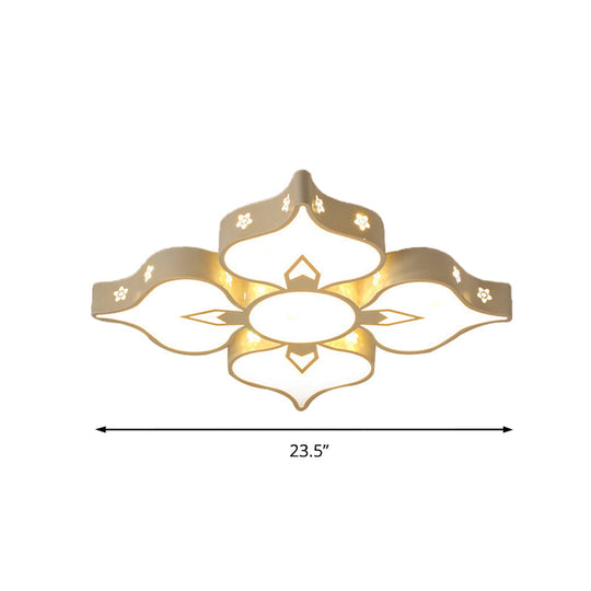 Led Flush Mount Light: White Blossom Ceiling Lamp For Living Room And Kids’ Spaces