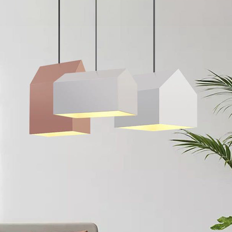 Nordic White House Pendant Light - 1-Light Hanging Lamp Kit With Metal Shade / C