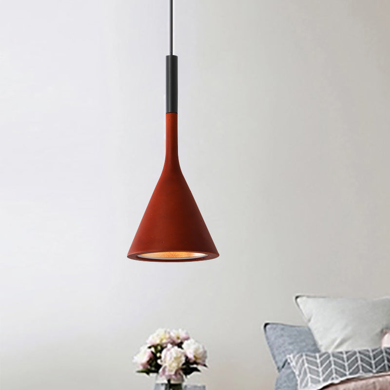 Modern Nordic Style Funnel Kitchen Bar Pendant Light - Red/White/Black