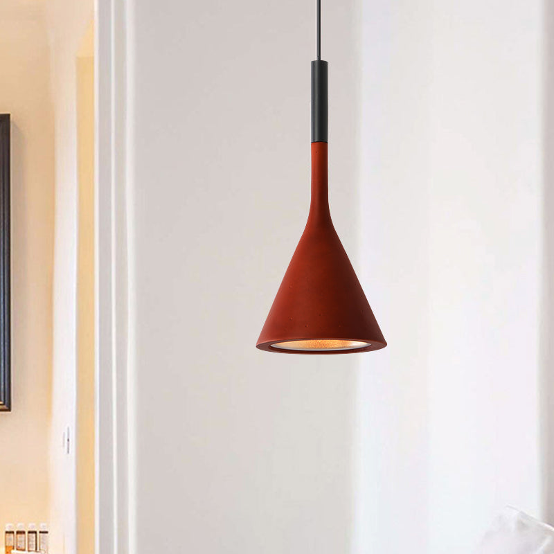 Modern Nordic Style Funnel Kitchen Bar Pendant Light - Red/White/Black