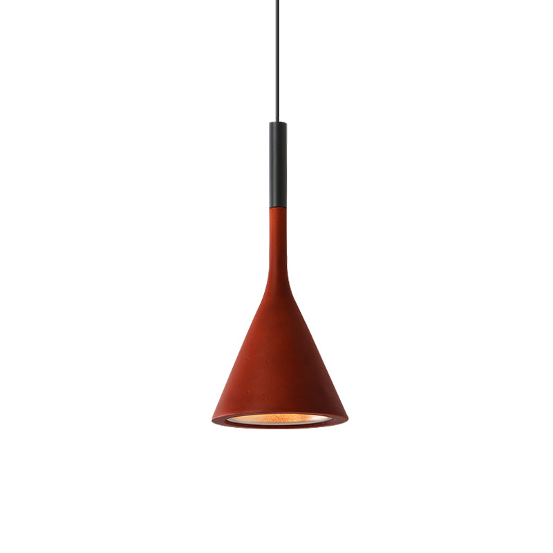 Modern Nordic Style Funnel Kitchen Bar Pendant Light - Red/White/Black