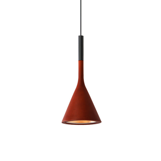 Modern Nordic Style Funnel Kitchen Bar Pendant Light - Red/White/Black
