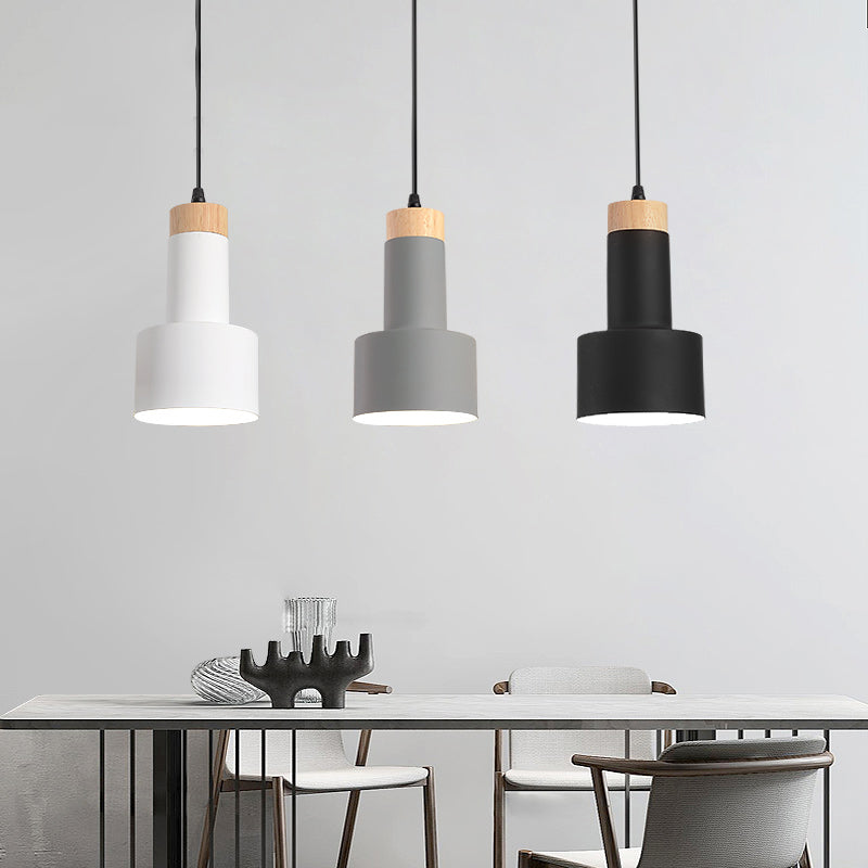 Nordic Metal Hanging Pendant Light With 3 Round/Linear Heads Black/Grey/White Multi Ceiling &