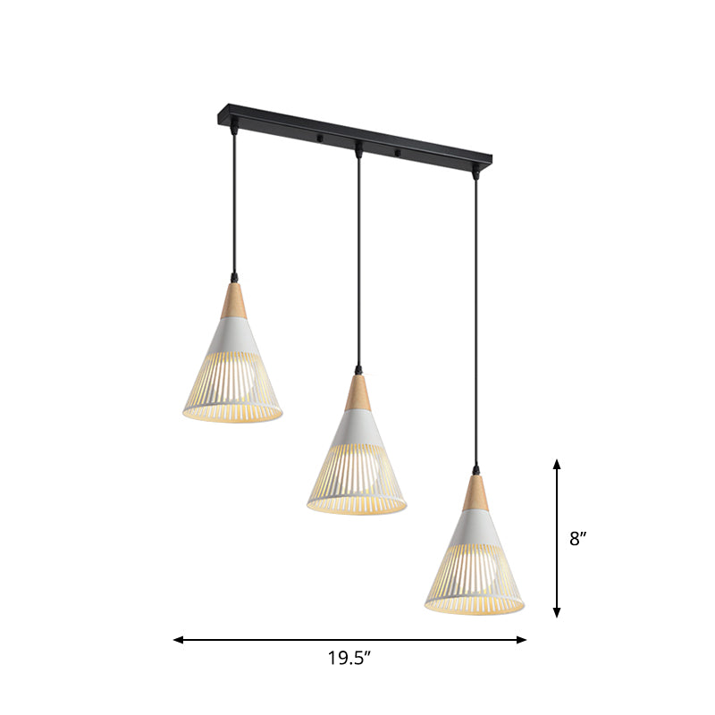 Nordic Metal Hanging Pendant Light With 3 Round/Linear Heads Black/Grey/White Multi Ceiling &