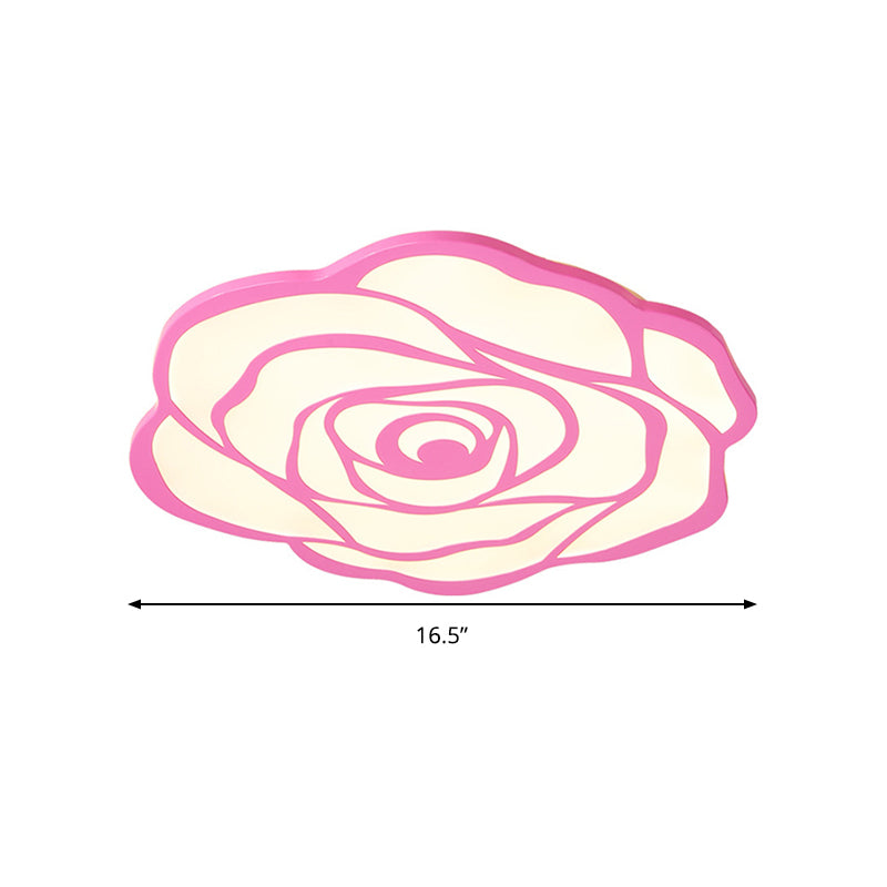 Blossom Shaped Led Ceiling Light - Pink Acrylic Lamp For Girls Bedroom