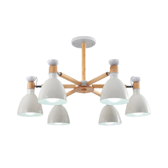 Macaroon Dome Hanging Light Fixture With 6 Bulbs - Elegant Living Room Lamp