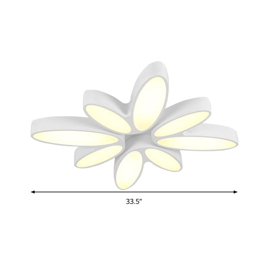 Creative Acrylic Ceiling Lamp For Child’s Bedroom - White 8 - Petal Blossom Design