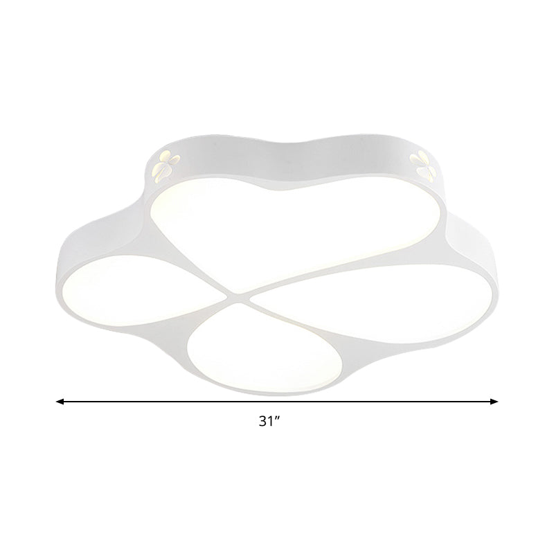 Floral Acrylic Ceiling Mount Light: Elegant Contemporary Lamp In White Finish