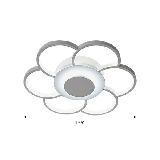 Modern Acrylic Blossom Led Ceiling Light In White For Kids Bedroom - Flush Mount Fixture