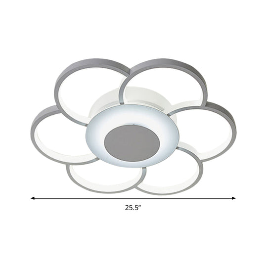 Modern Acrylic Blossom Led Ceiling Light In White For Kids Bedroom - Flush Mount Fixture