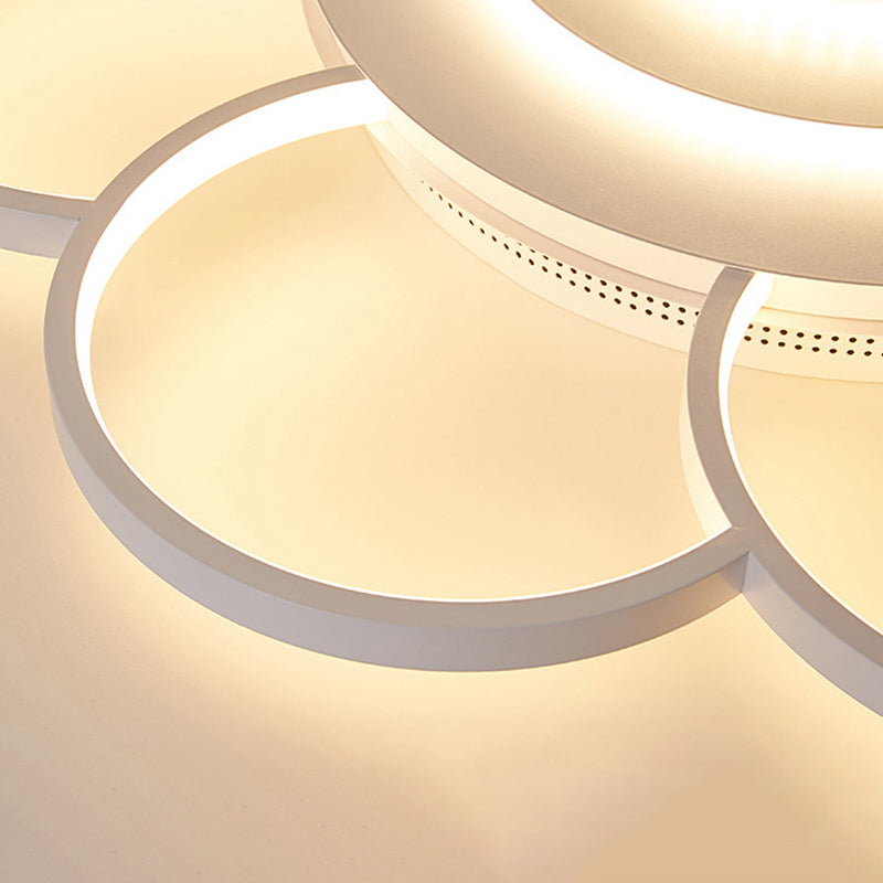Modern Acrylic Blossom Led Ceiling Light In White For Kid’s Bedroom - Flush Mount Fixture