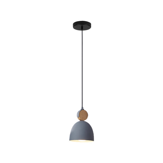 Iron Nordic Pendant Lamp With Oval/Cone/Dome Shade In Grey/White For Bedroom