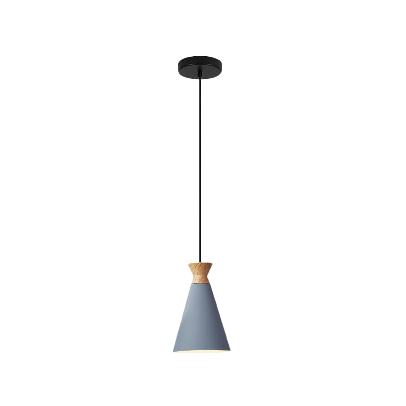 Iron Nordic Pendant Lamp With Oval/Cone/Dome Shade In Grey/White For Bedroom