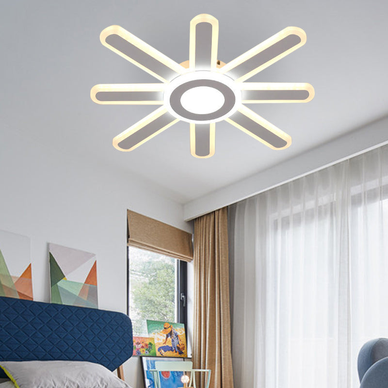 Contemporary Acrylic Led Ceiling Lamp In White For Study Room Hallway / 19.5 Warm