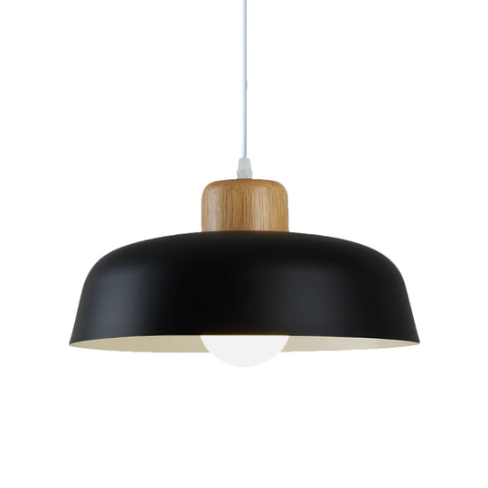 Bowl Shade Pendant Lamp - Metallic Macaron Hanging Light In Pink/Blue/Yellow