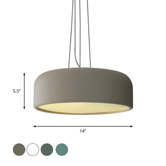 Macaron Single-Bulb Aluminum Pendant Lamp - Green/Textured White/Blue Hanging Ceiling Suspension For