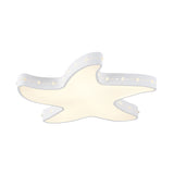 Stylish Led Ceiling Lamp In White For Baby Room With Starfish Design / Warm