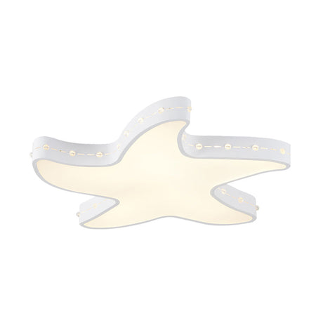 Stylish Led Ceiling Lamp In White For Baby Room With Starfish Design / Warm
