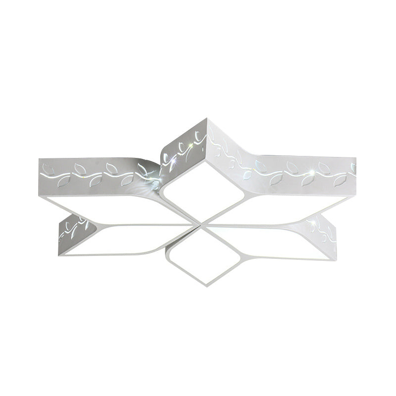 Modern Metal Led Flush Ceiling Light In White Finish For Nursing Rooms