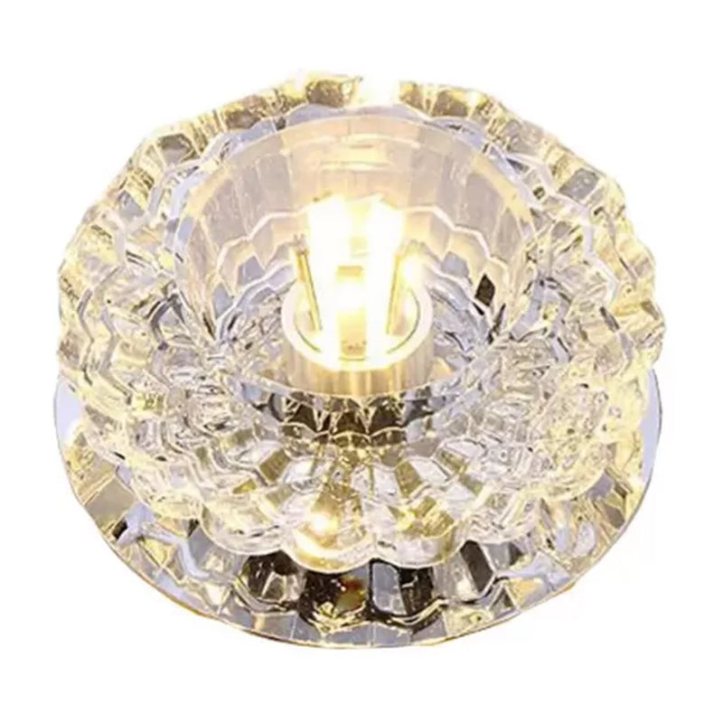 Clear Crystal Floral Flush Mount Ceiling Fixture