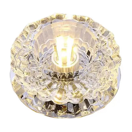 Clear Crystal Floral Flush Mount Ceiling Fixture