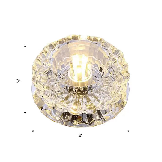 Clear Crystal Floral Flush Mount Ceiling Fixture