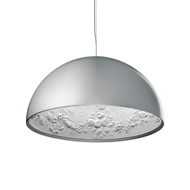 Hemispherical Resin Pendant Light 16’/23’ – Single Living Room Lamp In Black/White With