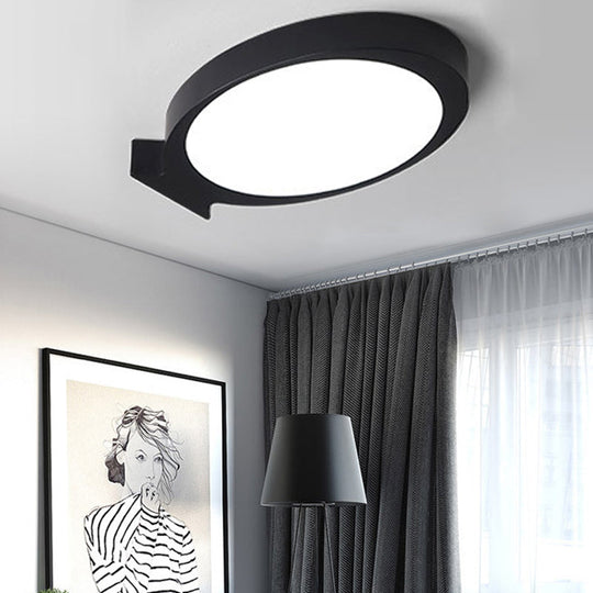 Creative Led Fish Flushmount Ceiling Lamp For Kindergarten Bathrooms - Acrylic Oval Design