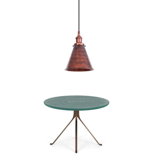 Industrial Horn Shaped Pendant Light In Rust/Copper/Brass - 1-Light Bedside Fixture Rust