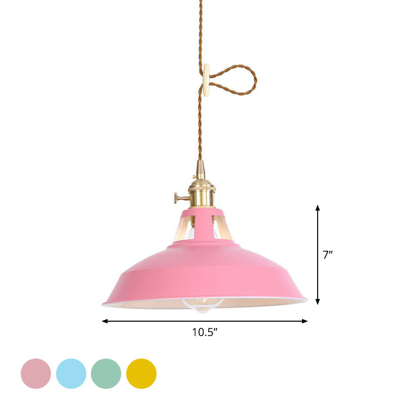 Nordic Barn-Style Pendant Light With Colorful Iron Shade – Perfect For Kitchen And Bar