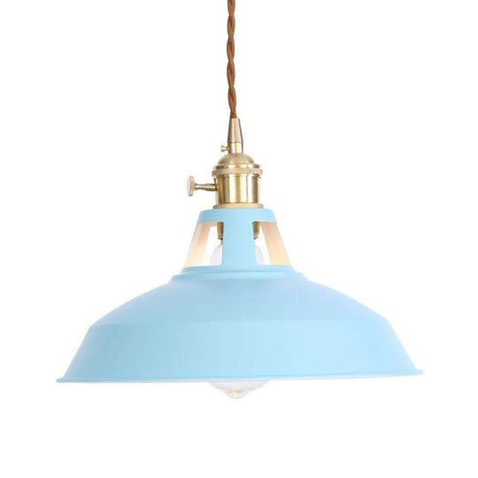 Nordic Barn-Style Pendant Light With Colorful Iron Shade – Perfect For Kitchen And Bar