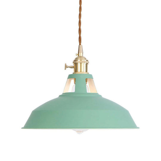 Nordic Barn-Style Pendant Light With Colorful Iron Shade – Perfect For Kitchen And Bar