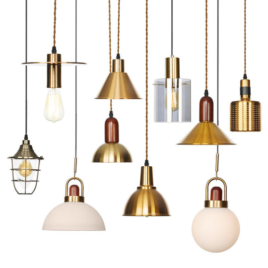 Antiqued Iron Bronze Ceiling Pendant Light - Disc/Dome/Cone Design Single-Bulb Ideal For Dining Room