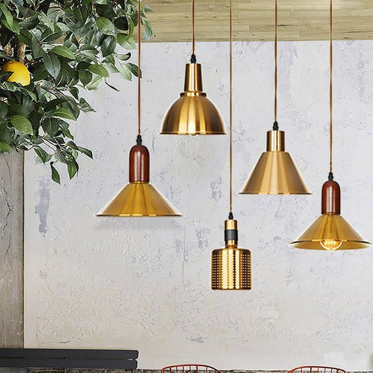 Antiqued Iron Bronze Ceiling Pendant Light - Disc/Dome/Cone Design Single-Bulb Ideal For Dining