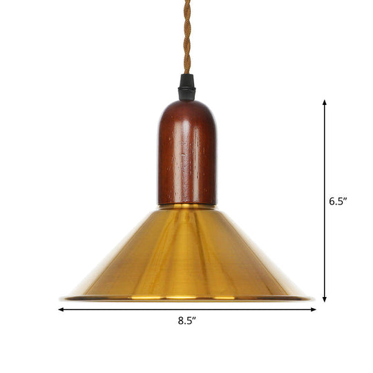 Antiqued Iron Bronze Ceiling Pendant Light - Disc/Dome/Cone Design Single-Bulb Ideal For Dining Room
