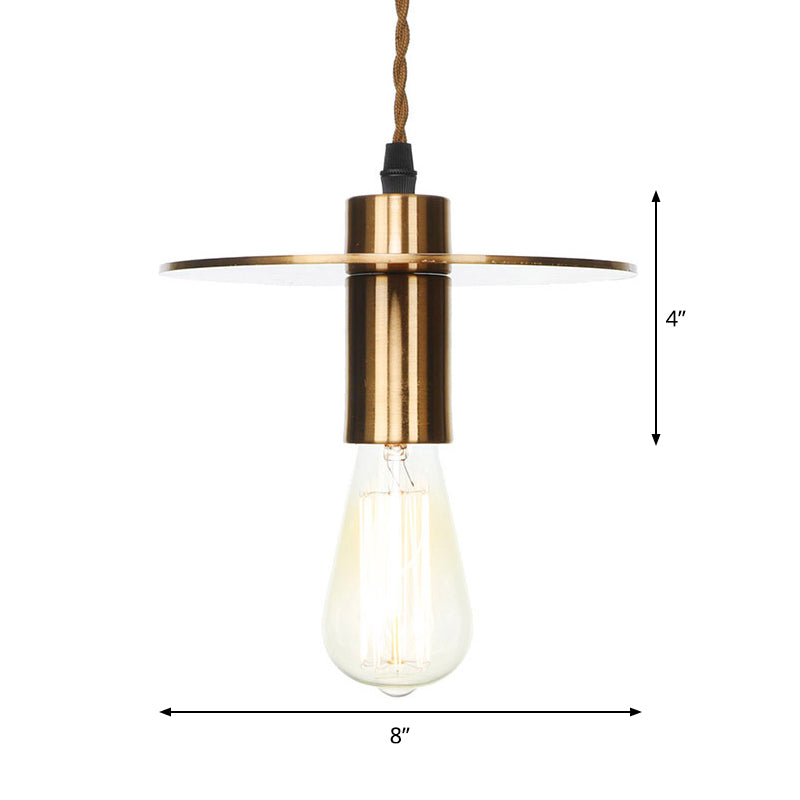 Antiqued Iron Bronze Ceiling Pendant Light - Disc/Dome/Cone Design Single-Bulb Ideal For Dining Room