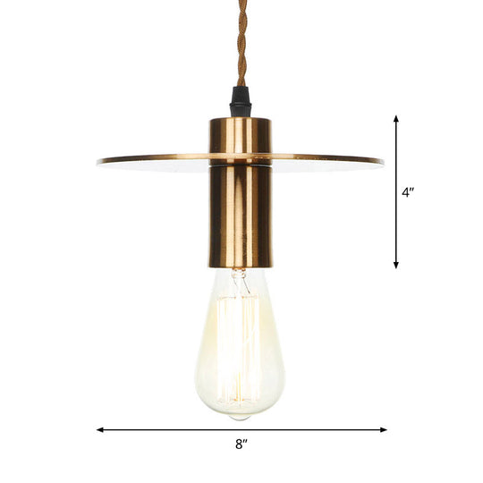 Antiqued Iron Bronze Ceiling Pendant Light - Disc/Dome/Cone Design Single-Bulb Ideal For Dining Room