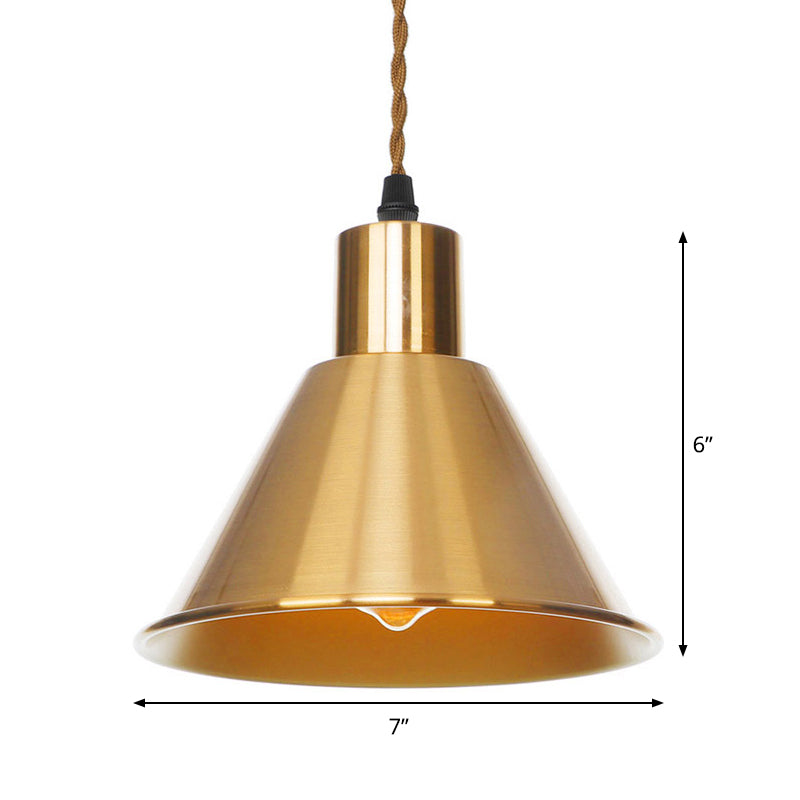 Antiqued Iron Bronze Ceiling Pendant Light - Disc/Dome/Cone Design Single-Bulb Ideal For Dining Room