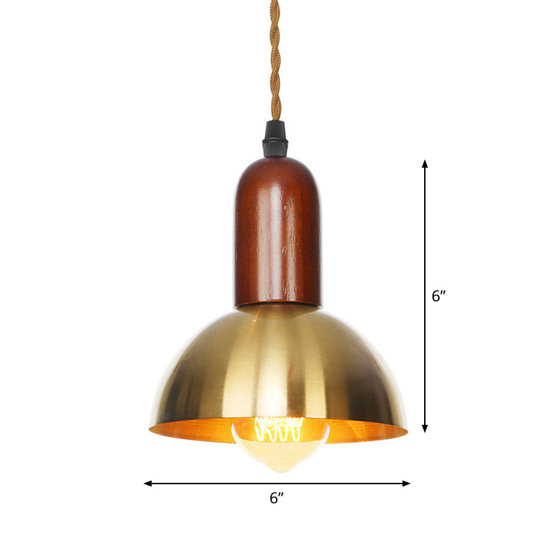 Antiqued Iron Bronze Ceiling Pendant Light - Disc/Dome/Cone Design Single-Bulb Ideal For Dining Room