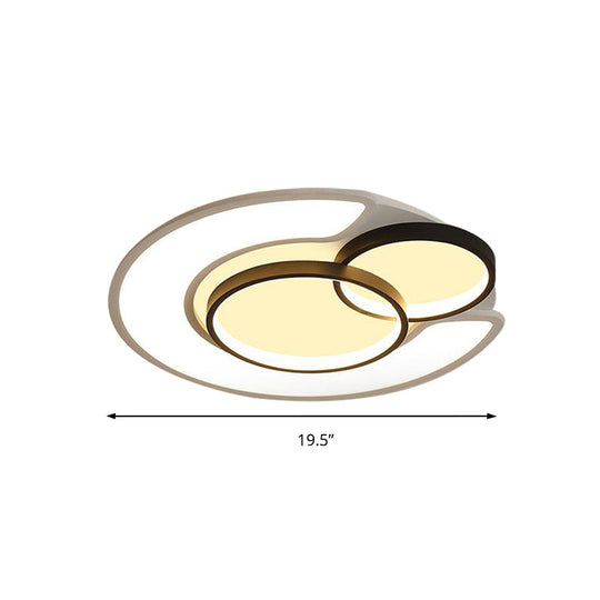 Modern Snowman Led Ceiling Light In Black - Energy - Saving Acrylic Fixture For Kids Bedroom