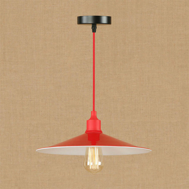 Sleek Red Metal Pendant Light For Living Room - 1 Or 3-Head Swag Design / A