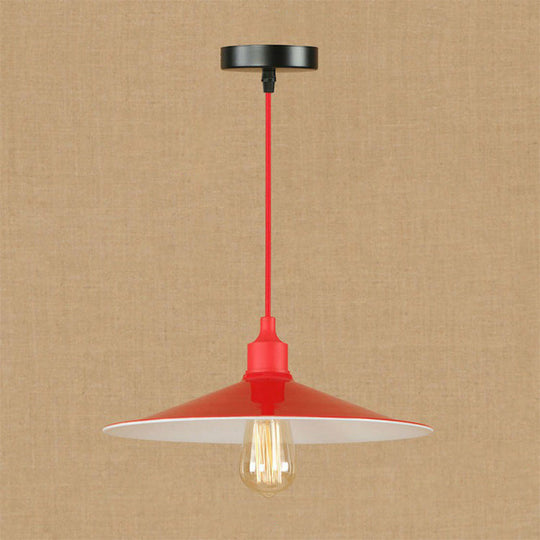 Sleek Red Metal Pendant Light For Living Room - 1 Or 3-Head Swag Design / A