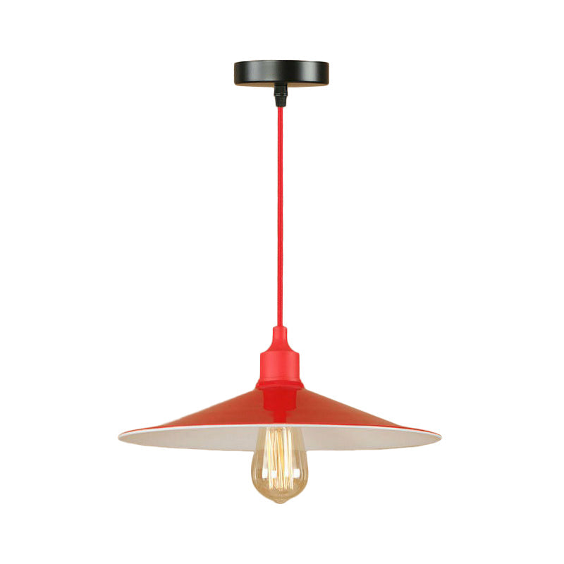 Sleek Red Metal Pendant Light For Living Room - 1 Or 3-Head Swag Design