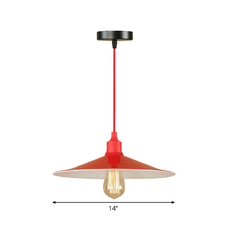 Sleek Red Metal Pendant Light For Living Room - 1 Or 3-Head Swag Design