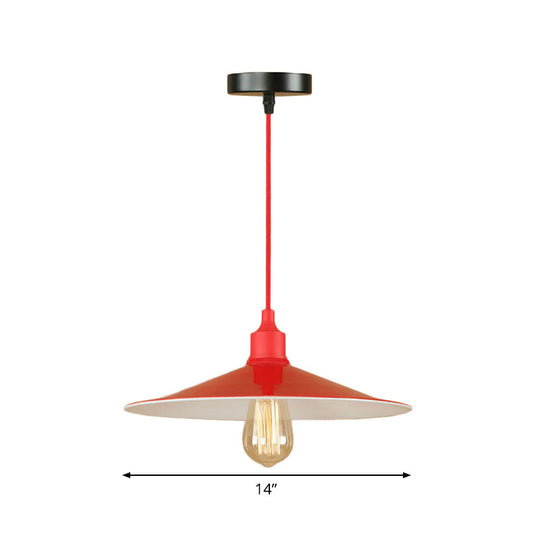 Sleek Red Metal Pendant Light For Living Room - 1 Or 3-Head Swag Design