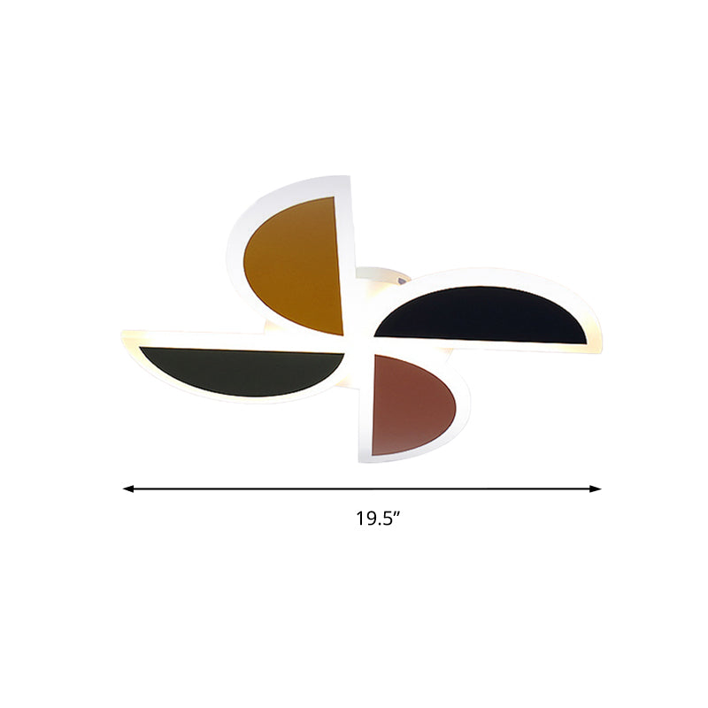 Cute Led Ceiling Light: Multi - Colored Windmill Acrylic Flush Fixture For Living Room