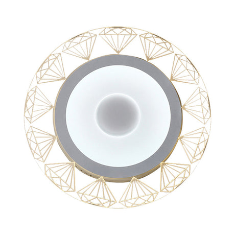 Led Round Ceiling Light With Diamond Wire - Modern Acrylic Lamp White Ideal For Kindergarten Beige /