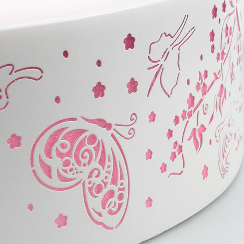 White Hammered Metal Flush Mount Ceiling Light Fixture For Children’s Bedroom